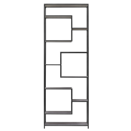 Стеллаж OLIVIA, черный, полки керамика антрацит, 70*30*195,3 фото 6