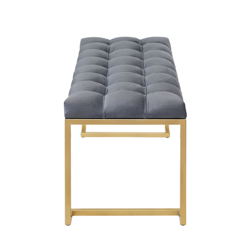 Банкетка OMEGA, золотая, Mouse Grey, каретная стяжка, 110*40*45 фото 9