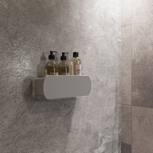 Полка для ванной комнаты OMEGA, 30 см, нерж. сталь, черная фото 4