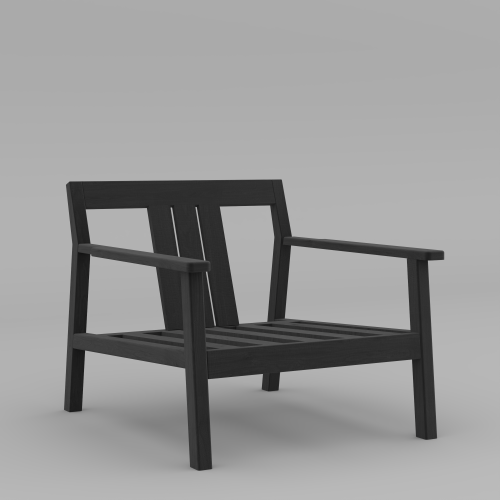 Кресло уличное с подлокотниками ISTRA, дерево цвет черный, подушки Jamaica MILK фото 9