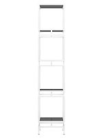 Стеллаж CUBIC-4, белый, тонированное стекло, 40*40*196,5
