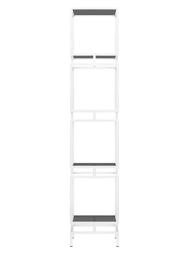 Стеллаж CUBIC-4, белый, тонированное стекло, 40*40*196,5