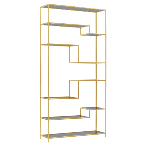 Стеллаж JAQLENE, золотой, стекло фото 7