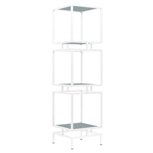Стеллаж CUBIC-3, белый, ЛДСП Серый монументальный, 40*40*150,5