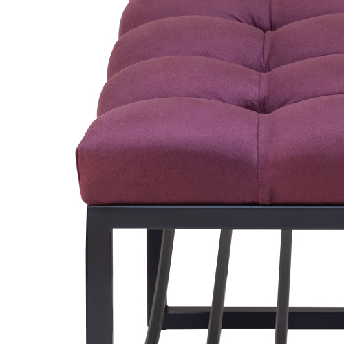 Банкетка RUBY MINI, черная, Marsala, каретная стяжка, 85*40*45 фото 11