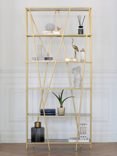 Стеллаж EVA, золотой, тонированное стекло фото 4