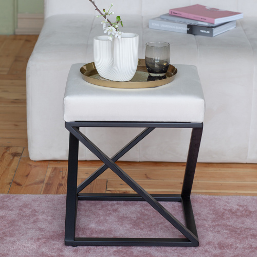 Пуф Chelsea, черный, Ivory, 40*40*45 фото 2