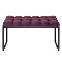 Банкетка ALBA MINI, черная, Marsala, каретная стяжка, 85*40*45