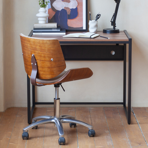 Стол письменный Rimini, черный, ЛДСП Орех, 90*65*75 фото 2