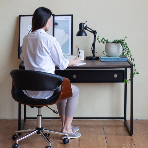 Стол письменный Rimini, черный, ЛДСП Орех Табак, 120*65*75 фото 3