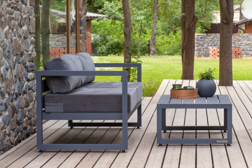 Набор садовой мебели CAPRI: диван, столик, серый цвет фото 3