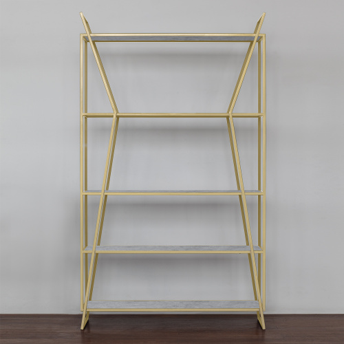 Стеллаж OSLO, золотой, ЛДСП Бетон светлый фото 6