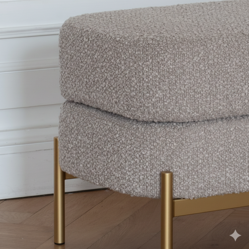 Банкетка MODENA, золотая, BUKLE Grey, 110*40*43 фото 5