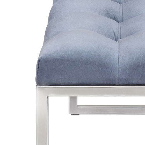 Банкетка ALBA, н/ж сталь, Light Blue, каретная стяжка, 110*40*45 фото 8