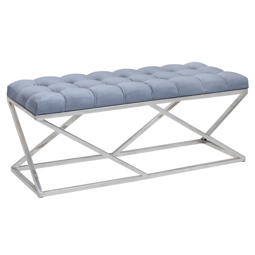 Банкетка ZUMA, н/ж сталь, Light Blue, каретная стяжка, 110*40*45 фото 5