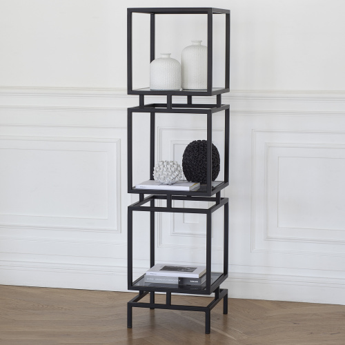 Стеллаж CUBIC-3, черный, тонированное стекло фото 4