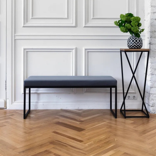 Банкетка ALBA, черная, Light Blue фото 5