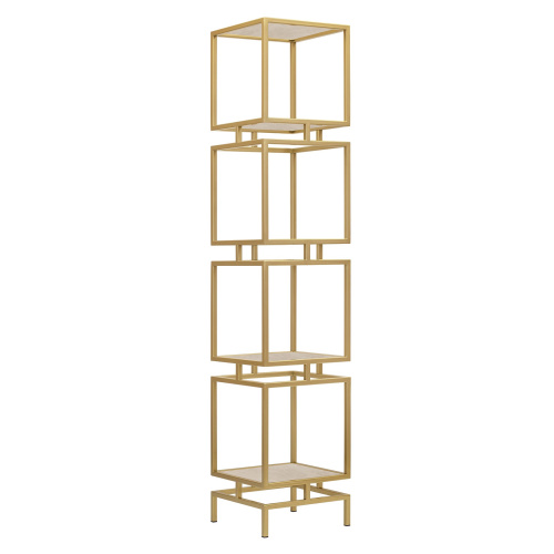 Стеллаж CUBIC-4, золотой, керамика Ivory, 40*40*196,5