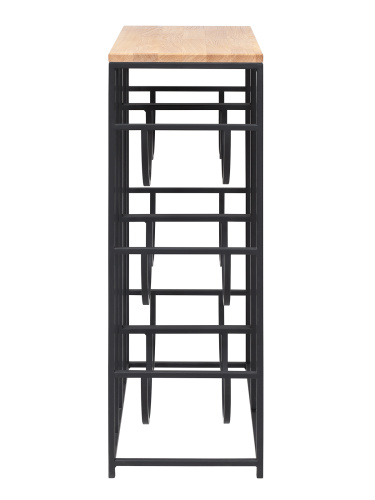 Подставка для 6 бутылок со столиком из дуба, черная фото 7