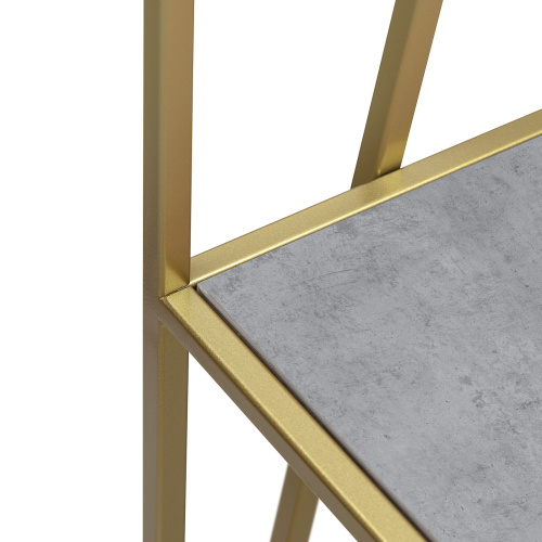 Стеллаж OSLO, золотой, ЛДСП Бетон светлый фото 4