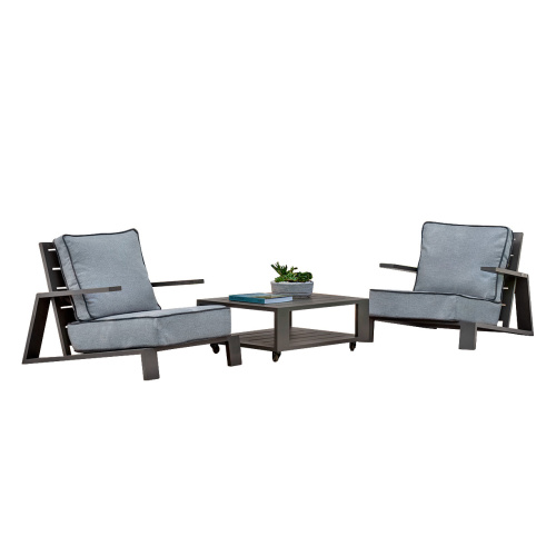 Набор садовой мебели KORFU / 3 предмета: 2 кресла, столик / серый (S2)