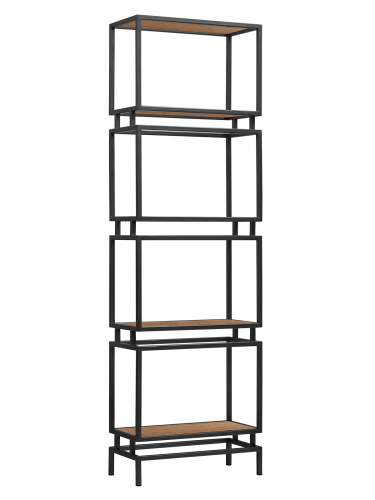 Стеллаж BRICK, черный, ЛДСП Робиния, 60*30*196 фото 4