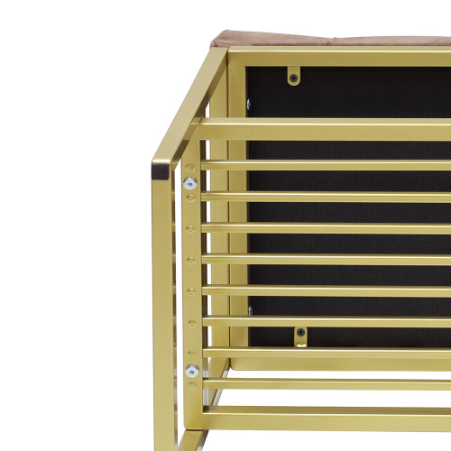 Банкетка RIMINI, золотой, Mocco, каретная стяжка, 110*40*45 фото 4