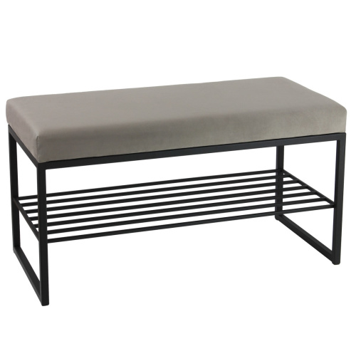 Банкетка RUBY MINI, черный, серый, 85*40*45 фото 2