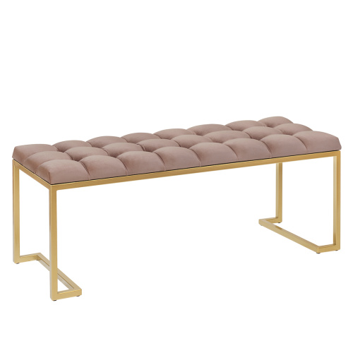 Банкетка OMEGA, золотая, Mocco, каретная стяжка, 110*40*45 фото 8