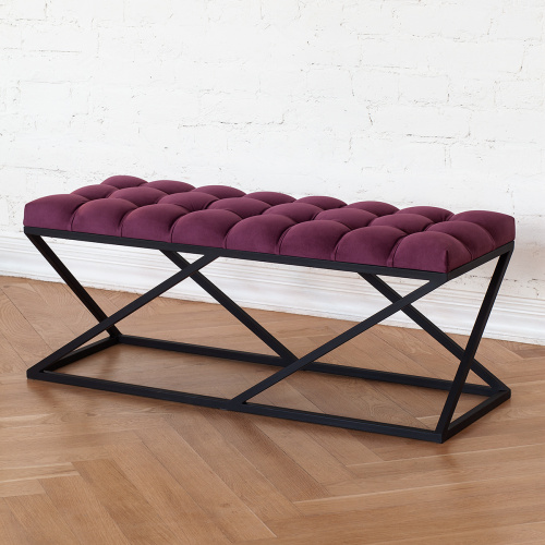 Банкетка ZUMA, черная, Marsala, каретная стяжка, 110*40*45 фото 2