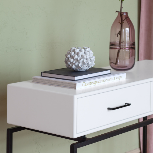 Консоль KARIN, черная, МДФ SNOW WHITE, 110*40*80 фото 4