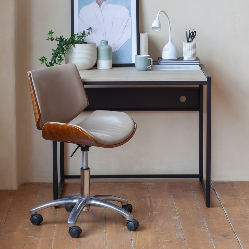 Стол письменный Rimini, черный, ЛДСП Дуб Натуральный, 90*65*75 фото 2