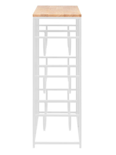 Подставка для 6 бутылок со столиком из дуба, белая фото 7