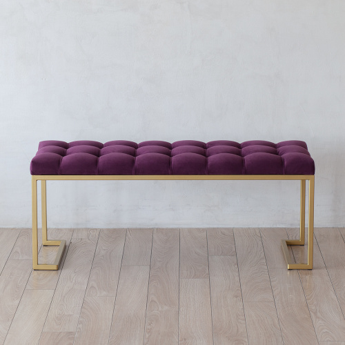 Банкетка OMEGA, золотая, Marsala, каретная стяжка фото 4