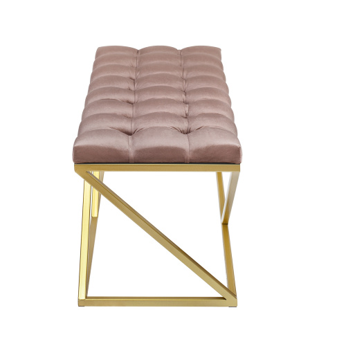 Банкетка ZUMA, золотая, Mocco, каретная стяжка, 110*40*45 фото 3