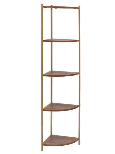 Стеллаж ALLEN, золотой, ЛДСП Орех, 33*33*145 фото 2