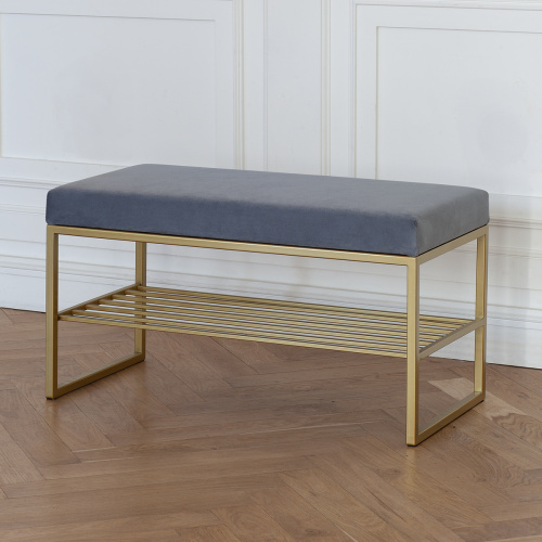 Банкетка RUBY MINI, золотой, Light Blue, 85*40*45 фото 2