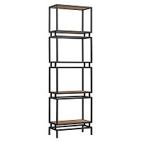 Стеллаж BRICK, черный, ЛДСП Робиния