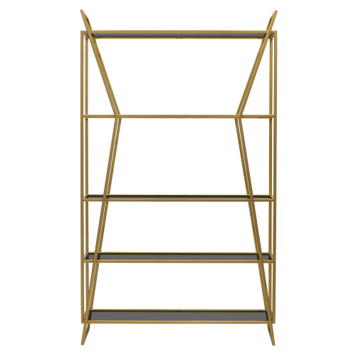 Стеллаж OSLO, золотой, тонированное стекло, 100*33*171 фото 9