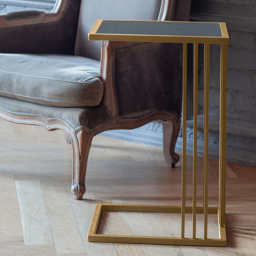 Cтолик кофейный приставной SOHO, золотой, керамика фото 3