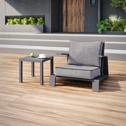 Стол уличный кофейный KORFU, LAVA, 44*44*40 фото 3