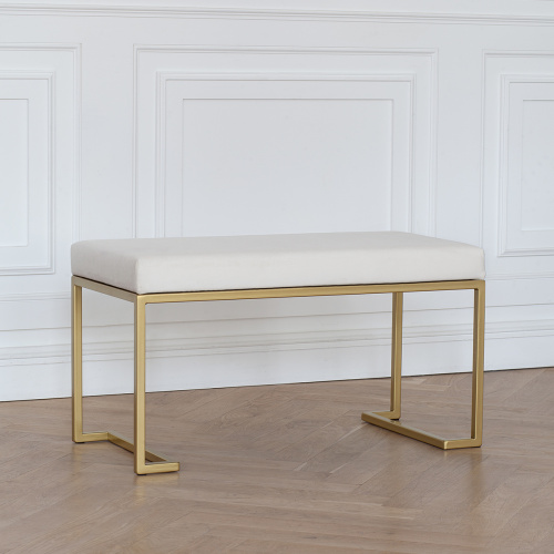 Банкетка OMEGA MINI, золотая, Слоновая кость, 85*40*45 фото 2