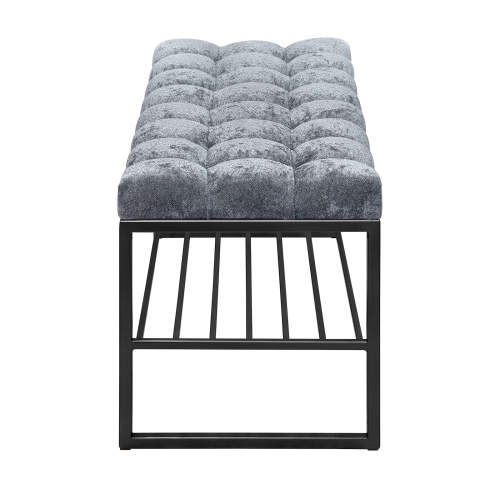 Банкетка RUBY, черная, Steel Grey, каретная стяжка, 110*40*45 фото 3