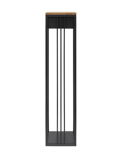 Дровница SOHO MAX с полкой, черная, столешница дерево, 400х300x1360 фото 7