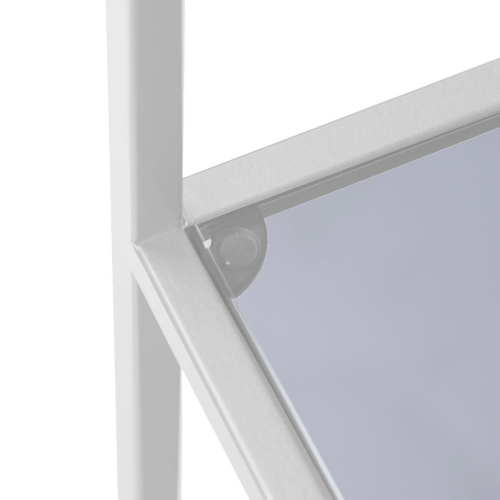 Стеллаж KARIN, белый, стекло фото 6