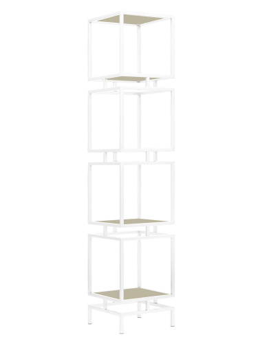 Стеллаж CUBIC-4, белый, ЛДСП Серый камень, 40*40*196,5 фото 4