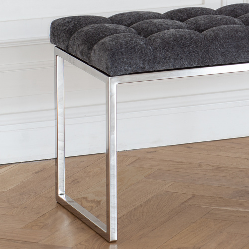 Банкетка ALBA, н/ж сталь, Steel Grey, каретная стяжка, 110*40*45 фото 3