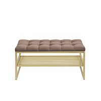 Банкетка RIMINI MINI, золотой, Mocco, каретная стяжка, 85*40*45