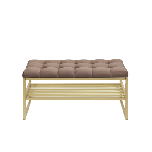 Банкетка RIMINI MINI, золотой, Mocco, каретная стяжка, 85*40*45