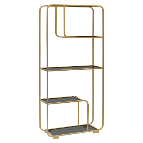 Стеллаж SIENA, золотой, тонированное стекло, 80*30*173